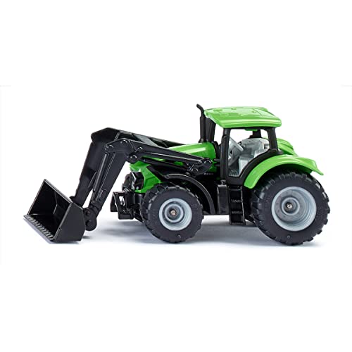 siku 1394, Deutz-Fahr mit Frontlader, Metall/Kunststoff, Grün, Beweglicher Frontlader, Kabine zum Abnehmen, Anhängerkupplung siku 1394, Deutz-Fahr mit Frontlader, Metall/Kunststoff, Grün, Beweglicher Frontlader, Kabine zum Abnehmen, Anhängerkupplung von Siku