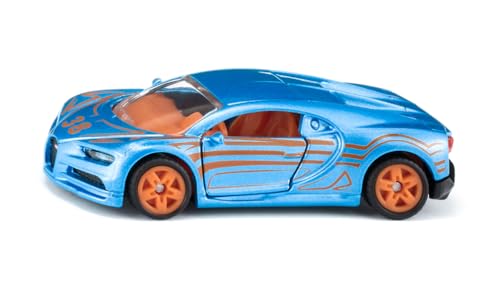 siku 1508, Bugatti Chiron Sportwagen, Spielzeugauto für Kinder, Metall/Kunststoff, Blau/Orange, Öffnende Türen siku 1508, Bugatti Chiron Sportwagen, Spielzeugauto für Kinder, Metall/Kunststoff, Blau/Orange, Öffnende Türen von Siku