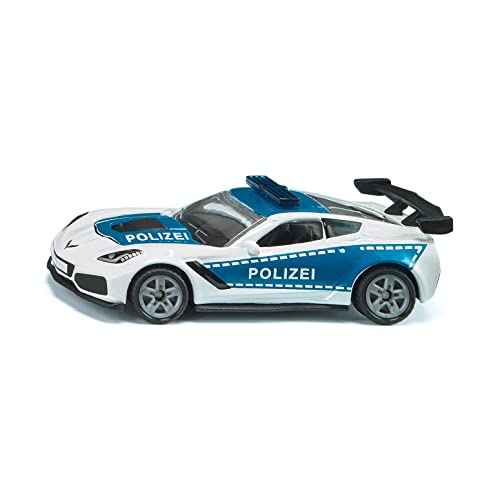 siku 1525, Polizeiauto Chevrolet Corvette ZR1, Polizei-Spielzeug, Metall/Kunststoff, Blau/Weiß, Motorhaube zum Öffnen siku 1525, Polizeiauto Chevrolet Corvette ZR1, Polizei-Spielzeug, Metall/Kunststoff, Blau/Weiß, Motorhaube zum Öffnen von Siku