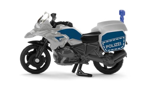 siku 1551, BMW Polizeimotorrad, Metall/Kunststoff, Blau/Silber, Spielzeug-Motorrad für Kinder, Blaulicht, Beweglicher Lenker und Ständer siku 1551, BMW Polizeimotorrad, Metall/Kunststoff, Blau/Silber, Spielzeug-Motorrad für Kinder, Blaulicht, Beweglicher Lenker und Ständer von Siku