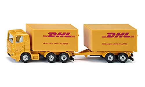 siku 1694, LKW mit Anhänger DHL, Metall/Kunststoff, Gelb, Heckklappen zum Öffnen, Abnehmbarer Anhänger siku 1694, LKW mit Anhänger DHL, Metall/Kunststoff, Gelb, Heckklappen zum Öffnen, Abnehmbarer Anhänger von Siku
