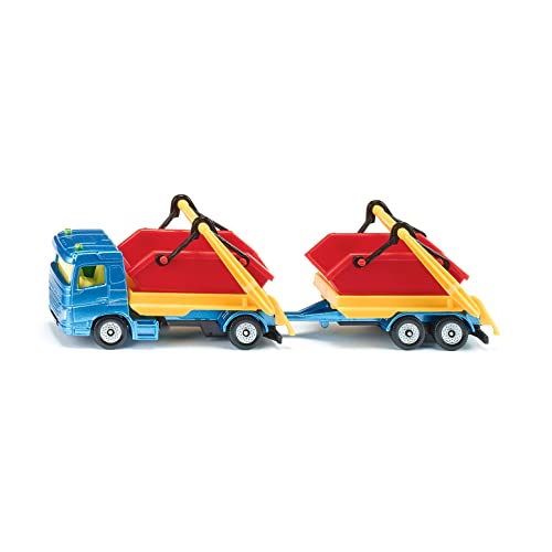 siku 1695, LKW mit Absetzmulde und Anhänger, Spielzeug-LKW, Metall/Kunststoff, Multicolor, Inkl. Container, Bewegliche Absetzeinrichtung von Siku