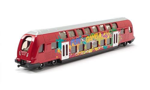 Siku 1791, Doppelstock-Zug, 1:87, Metall/Kunststoff, Graffiti-Optik, Kompatibel mit anderen Siku Spielzeugen, Rot Siku 1791, Doppelstock-Zug, 1:87, Metall/Kunststoff, Graffiti-Optik, Kompatibel mit anderen Siku Spielzeugen, Rot von Siku