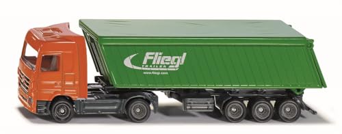 siku 1796, Mercedes-Benz LKW mit Fliegl Kipper, 1:87, Metall/Kunststoff, Grün/Orange, Abnehmbare Dachplane für Auflieger siku 1796, Mercedes-Benz LKW mit Fliegl Kipper, 1:87, Metall/Kunststoff, Grün/Orange, Abnehmbare Dachplane für Auflieger von Siku
