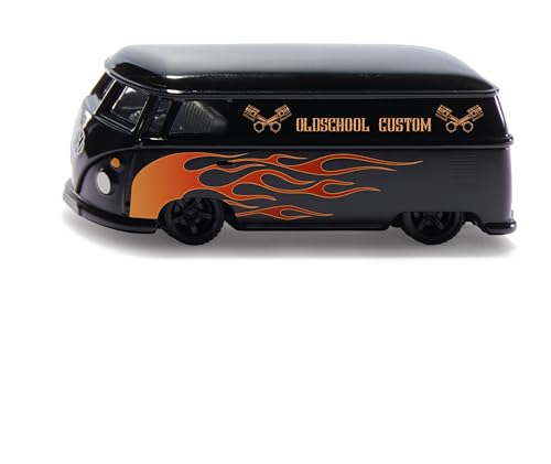 siku 2363, VW T1 Transporter Custom, 1:50, Spielzeug-Auto, Metall/Kunststoff, Schwarz/Orange, Anhängerkupplung, Aufwendige Bedruckung, Türen zum Öffnen siku 2363, VW T1 Transporter Custom, 1:50, Spielzeug-Auto, Metall/Kunststoff, Schwarz/Orange, Anhängerkupplung, Aufwendige Bedruckung, Türen zum Öffnen von Siku