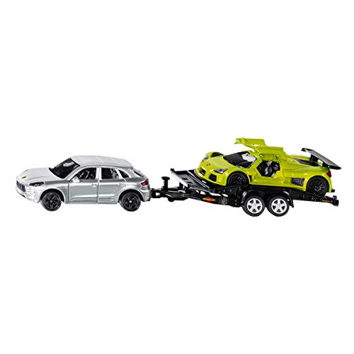 siku 2544, PKW mit Transport-Anhänger und Sportwagen, 1:55, Metall/Kunststoff, Silber/Grün, Kippbare Ladefläche siku 2544, PKW mit Transport-Anhänger und Sportwagen, 1:55, Metall/Kunststoff, Silber/Grün, Kippbare Ladefläche von Siku