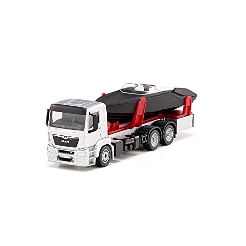 siku 2715, LKW mit Motorboot, 1:50, Metall/Kunststoff, Silber/Schwarz, Schwimmfähiges Spielzeugboot siku 2715, LKW mit Motorboot, 1:50, Metall/Kunststoff, Silber/Schwarz, Schwimmfähiges Spielzeugboot von Siku