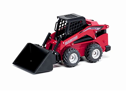 siku 3049, Manitou 3300V Kompaktlader, 1:32, Metall/Kunststoff, Rot, Viele Funktionen, Kombinierbar mit siku Modellen im gleichen Maßstab von Siku