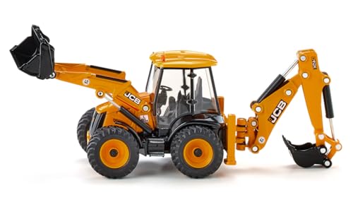 siku 3558, JCB 4CX Baggerlader, 1:50, Metall/Kunststoff, Gelb, Viele Funktionen, Kombinierbar mit siku Modellen im gleichen Maßstab von Siku