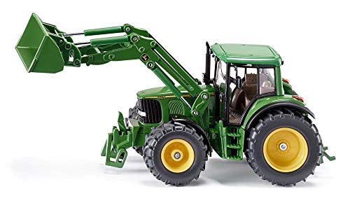 siku 3652, John Deere Traktor mit Frontlader, 1:32, Metall/Kunststoff, Grün, Beweglicher Frontlader, Abnehmbare Fahrerkabine von Siku