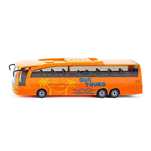 siku 3738, Mercedes-Benz Travego Reisebus, 1:50, Metall/Kunststoff, Orange, Öffenbare Türen und Klappe von Siku