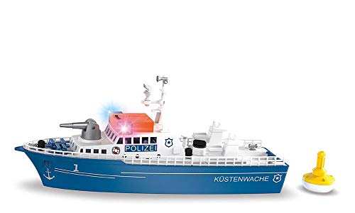 siku 5401, Polizeiboot, Kunststoff, Blau/Weiß, Wasserkanone, Licht, Sound, Heckklappe, Inkl. Boje von Siku