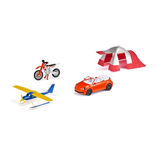 siku 6325, Freizeit-Set, Inkl. Cabrio, Cross-Motorrad, Wasserflugzeug und Zelt, Metall/Kunststoff, Multicolor siku 6325, Freizeit-Set, Inkl. Cabrio, Cross-Motorrad, Wasserflugzeug und Zelt, Metall/Kunststoff, Multicolor von Siku