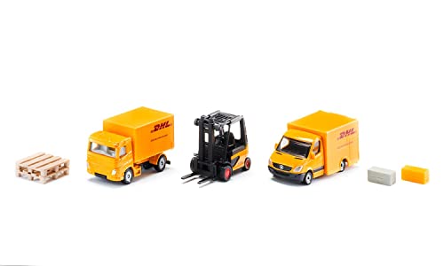 siku 6335, Geschenkset DHL Logistik, inkl. LKW, Gabelstapler, Paket-Lieferwagen, Paletten und Pakete, Metall/Kunststoff, Gelb, Bewegliche Teile siku 6335, Geschenkset DHL Logistik, inkl. LKW, Gabelstapler, Paket-Lieferwagen, Paletten und Pakete, Metall/Kunststoff, Gelb, Bewegliche Teile von Siku