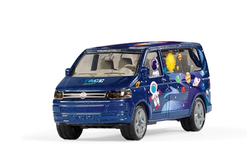 siku 6509, Bastelset Style my siku, VW T5 "Astronaut", Spielzeug-Auto, Metall/Kunststoff, Blau, Inkl. Stickerbogen zur individuellen Gestaltung, Heckklappe zum Öffnen von Siku