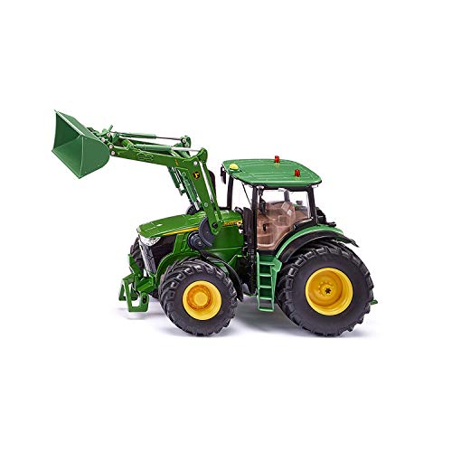 siku 6792, John Deere 7310R Traktor mit Frontlader, Grün, Metall/Kunststoff, 1:32, Ferngesteuert, Steuerung mit App via Bluetooth, Ohne Fernsteuermodul von Siku