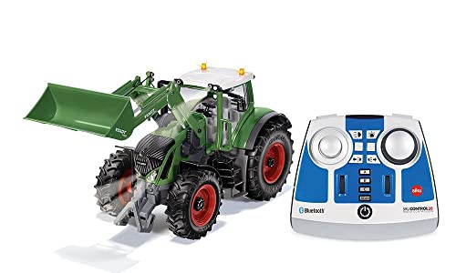 siku 6793, Fendt 933 Vario Traktor mit Frontlader, Grün, Metall/Kunststoff, 1:32, Ferngesteuert, Inkl. Bluetooth-Fernsteuerung und Zubehör, Steuerung via App möglich von Siku