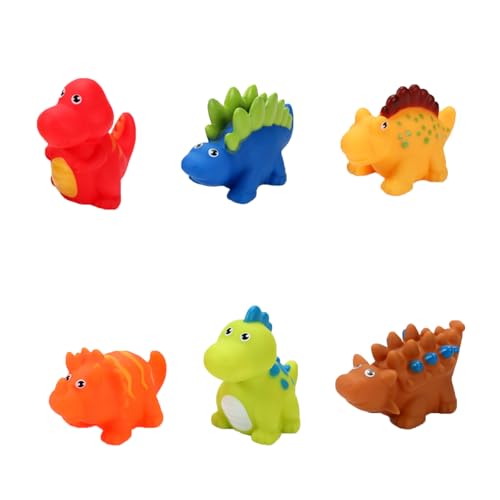 Sikweny 6 Stück Badewannenspielzeug Dinosaurier-Design Badespielzeug Baby ab 1 Jahr Farbenreich Badespielzeug ab 2 Jahre Badewannen Spielzeug Nahtloses Design Bath Toys für Badewanne Pool Strand von Sikweny