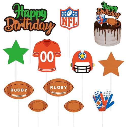 Silars American Football Cake Topper, 11 Stücke Happy Birthday Tortendeko Rugby Kuchen Deko Geburtstag, Football Tortenaufleger für Kuchen DIY Deko für Jungen Mann Geburtstagsparty Kuchen Dekoration Silars American Football Cake Topper, 11 Stücke Happy Birthday Tortendeko Rugby Kuchen Deko Geburtstag, Football Tortenaufleger für Kuchen DIY Deko für Jungen Mann Geburtstagsparty Kuchen Dekoration von Silars