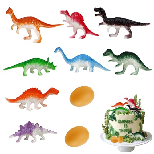 Silars Dinosaurier Figuren Dino Kuchen Deko, 10 Stücke Tortendeko Dinosaurier Figuren Tortendeko Dinosaurier, Dinosaurier Figur Kuchenaufsätze für Geburtstagsfeiern,Themenpartys zu Dinosaurier von Silars