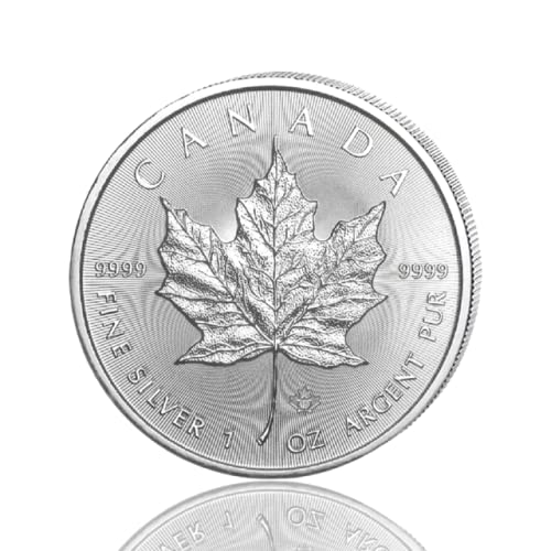 Silbermünze Maple Leaf 2021 incl. Münzkapsel, 1 Unze, 3er Pack, Differenzbesteuert nach § 25a UstG von Silbermünze