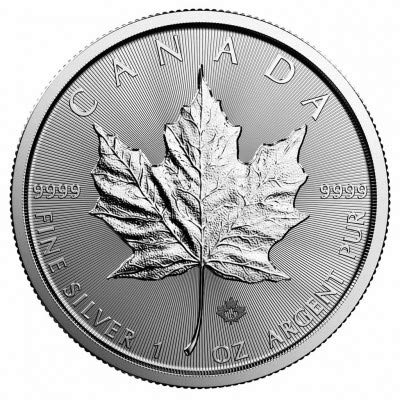 Silbermünze Maple Leaf 2021 incl. Münzkapsel, 1 Unze, Differenzbesteuert nach § 25a UstG von Silbermünze