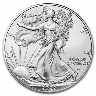 Silbermünze Neu!!! 1 Unze American Eagle 2022 incl. Münzkapsel, Differenzbesteuert nach § 25a UstG von Silbermünze