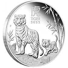 Silbermünze Neu!!! 1 Unze Australien Lunar III Tiger 2022 incl. Münzkapsel, Geschenkbeutel und Glückwunschkarte, Differenzbesteuert nach § 25a UstG von Silbermünze