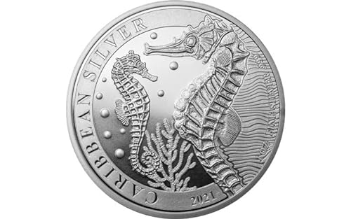 Silbermünze Seepferdchen 2021, 1 Unze, Anlagemünze, Neu, in Münzkapseln, Differenzbesteuert nach § 25a UstG von Silbermünze