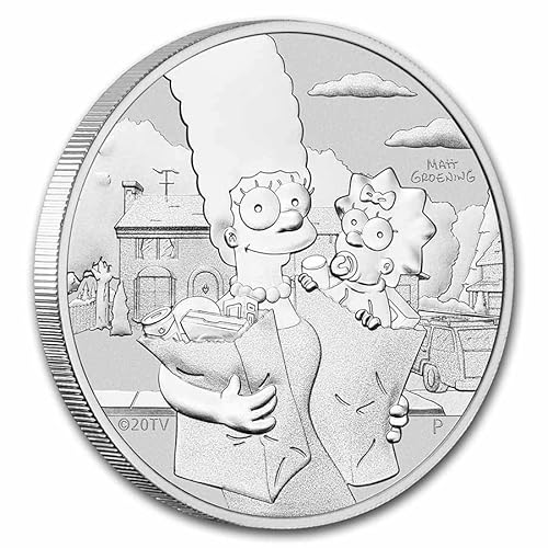 Silbermünze Tuvalu The Simpsons - Marge & Maggie 2021 incl. Münzkapsel, 1 Unze, Differenzbesteuert nach § 25a UstG von Silbermünze