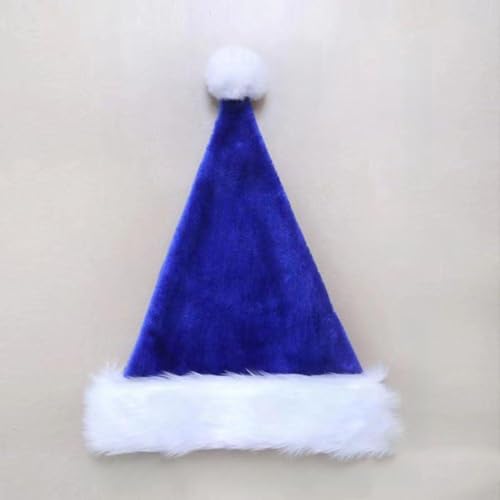 Sileduove Gemütlichkeit trifft Festlichkeit, weiche Plüsch-Weihnachtsmannmütze für Erwachsene und Kinder gleichermaßen in dieser Weihnachtszeit (blau, Erwachsene) von Sileduove