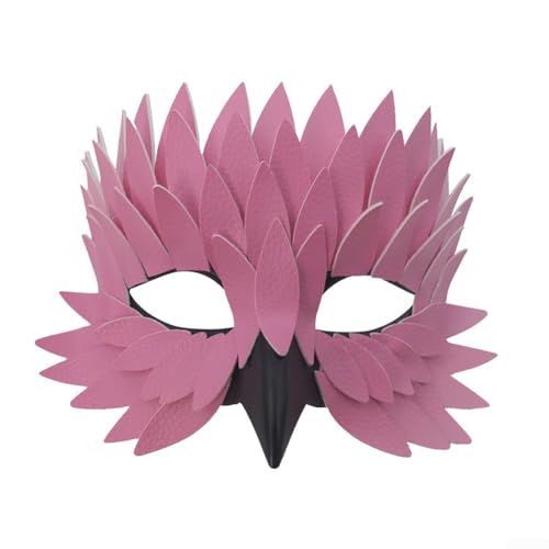 Sileduove Halbgesichts-Vogel-Schnabel-Federmaske für Halloween, Kostüm, Party, Maskerade, Ball, Karneval, Festival, Cosplay, Requisiten, Filzmaterial, 21,5 cm (schwarz) von Sileduove