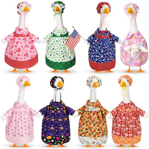 Silicherry 8er-Set saisonale Feiertags-Outfits Ostern Frühling Sommer 4. Juli alle Jahreszeiten Rasen Veranda Gans Kleidung Kostüm für 58,4 cm Zement Statue Garten Terrasse Outdoor Dekoration Silicherry 8er-Set saisonale Feiertags-Outfits Ostern Frühling Sommer 4. Juli alle Jahreszeiten Rasen Veranda Gans Kleidung Kostüm für 58,4 cm Zement Statue Garten Terrasse Outdoor Dekoration von Silicherry
