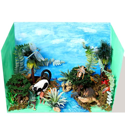 31-teiliges Regenwaldtier-Figuren-Set, Regenwaldtiere, Schuldiorama-Zubehör, Set, Zootiere, künstliches Modell, Baumstumpf, Kunststein, Moos, mit Geschenk-Box, für Jungen, Mädchen, Geburtstagsparty 31-teiliges Regenwaldtier-Figuren-Set, Regenwaldtiere, Schuldiorama-Zubehör, Set, Zootiere, künstliches Modell, Baumstumpf, Kunststein, Moos, mit Geschenk-Box, für Jungen, Mädchen, Geburtstagsparty von Silipull