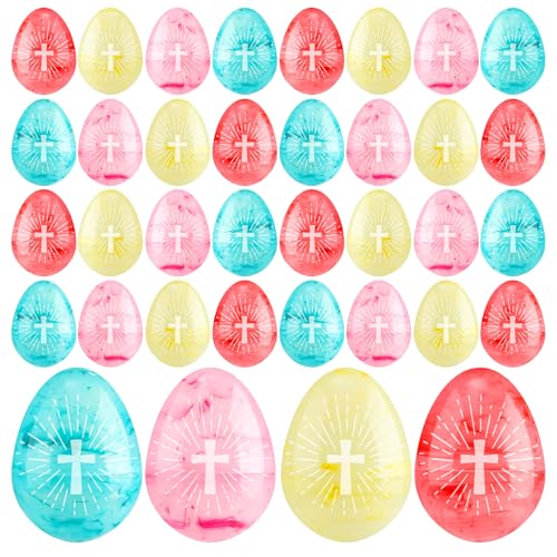Silipull 72 Stück Marmor religiöse Ostereier Bulk Kunststoff Leere befüllbare Kreuzeier christliche Geschenke für Ostereiersuche, Korbfüller, Sonntagsschule, Partygeschenke Silipull 72 Stück Marmor religiöse Ostereier Bulk Kunststoff Leere befüllbare Kreuzeier christliche Geschenke für Ostereiersuche, Korbfüller, Sonntagsschule, Partygeschenke von Silipull