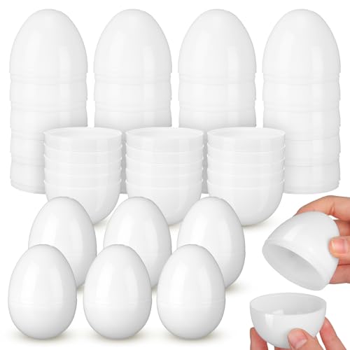 Silipull Leere Ostereier aus Kunststoff, befüllbar, für Ostern, Süßigkeitenkorb, Basteln, Partyzubehör, Weiß, 36 Stück von Silipull