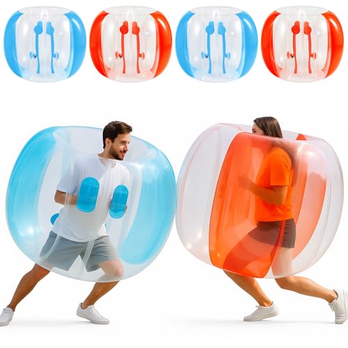 Silipull Sumo-Ball für Erwachsene, aufblasbarer Bounce-Körper, Zorb-Ball für Outdoor-Team, Gaming, Stoßstange, Bopper-Bälle für Garten, Hof, Park, Rot, Blau, 4 Stück von Silipull