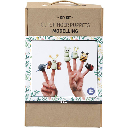 Niedliche Fingerpuppen, 1 Set von Silk Clay