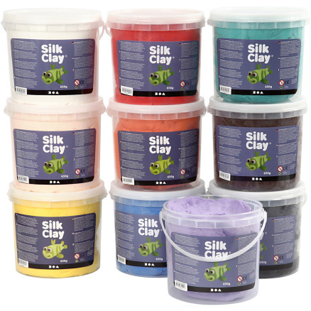 Silk Clay®, Sortierte Farben, 10x650 g/ 1 Pck von Silk Clay
