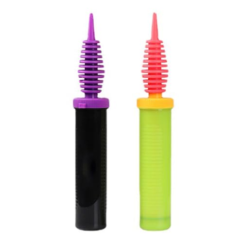 SILKROADSUPPLY Tragbare Hand-Ballonpumpe, manueller Dual-Action-Inflator für schnelles und einfaches Aufpumpen des Ballons, ideal für Partys und Veranstaltungen. (Grün & Pink & Gelb) von SilkRoadSupply
