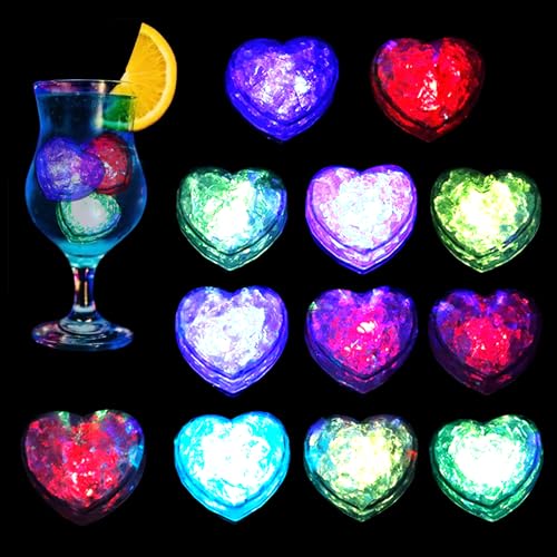 12 Stück LED Liebe Badewannenspielzeug Baby, LED Eiswürfel Lichter, Wasserspielzeug Badewanne Liebe Spielzeug Kinder Baby, Leuchtet Sensorik Spielzeug Geschenke für Mädchen und Jungen von Silkwish
