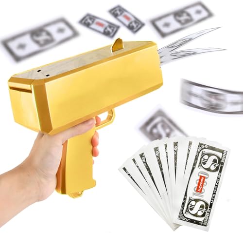 Geld Pistole Shooter mit 100 Fake Geld, Geldpistole für Filme, Filmrequisitenpistole, damit es regnet, Geldpistole für Spiel, Filme, Party, Partyspiele Geld Pistole Shooter mit 100 Fake Geld, Geldpistole für Filme, Filmrequisitenpistole, damit es regnet, Geldpistole für Spiel, Filme, Party, Partyspiele von Silkwish