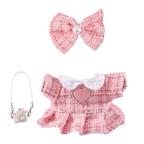 Silkwish 3er Set Stylische Puppenkleidung für 17cm Puppe - Elegant Outfit für La Puppen, Inkl Rosa Kleid & Schleifenkopfband, Weißes Kopfkamera Accessoire - Modische Puppenkleidung Silkwish 3er Set Stylische Puppenkleidung für 17cm Puppe - Elegant Outfit für La Puppen, Inkl Rosa Kleid & Schleifenkopfband, Weißes Kopfkamera Accessoire - Modische Puppenkleidung von Silkwish