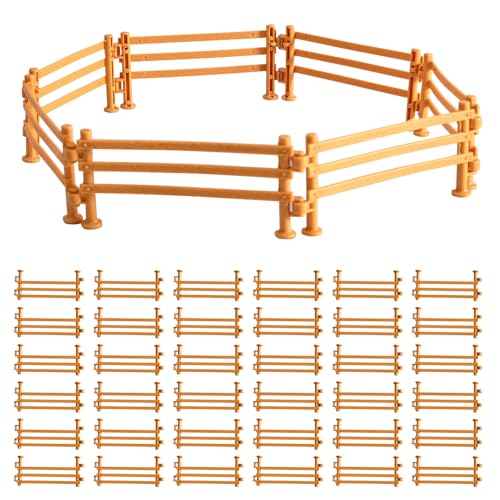 Silkwish 70 Stück Pferdezaun Spielzeug - Mini Farm Zaun für Kinder - DIY Pferd Corral Fechten Zubehör, Mini Bauernhoftiere Dekorationsbedarf für Pferd Stall Nutztier Scheune Zaun von Silkwish