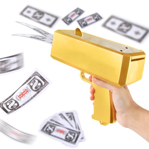 Silkwish Geld Pistole Shooter mit 100 Fake Geld, Geldpistole für Filme, Filmrequisitenpistole, damit es regnet, Geldpistole für Spiel, Filme, Party, Partyspiele von Silkwish