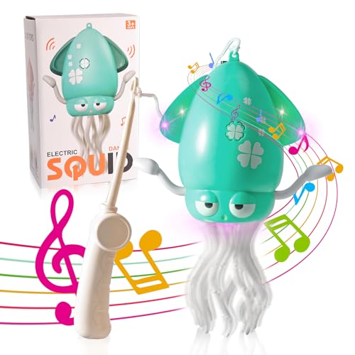 Silkwish Interaktive Tanzender Oktopus - Interaktives Krabbelspielzeug Baby, Electric Dancing Octopus - Automatisch Hindernissen Ausweicht, Elektronische Musikalische Oktopus für Kinder (Grün) von Silkwish
