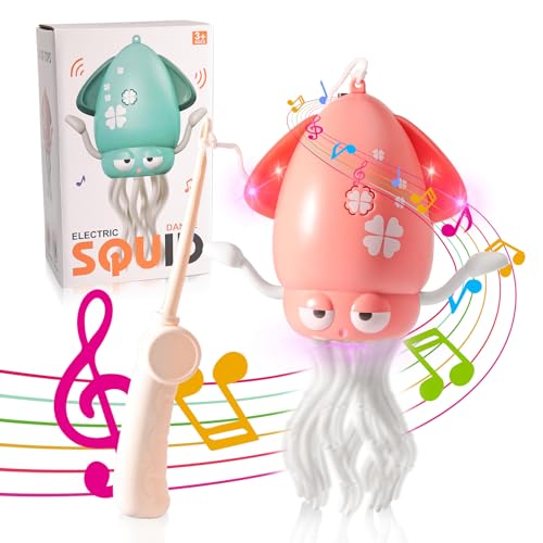 Silkwish Interaktive Tanzender Oktopus - Interaktives Krabbelspielzeug Baby, Electric Dancing Octopus - Automatisch Hindernissen Ausweicht, Elektronische Musikalische Oktopus für Kinder (Rosa) von Silkwish