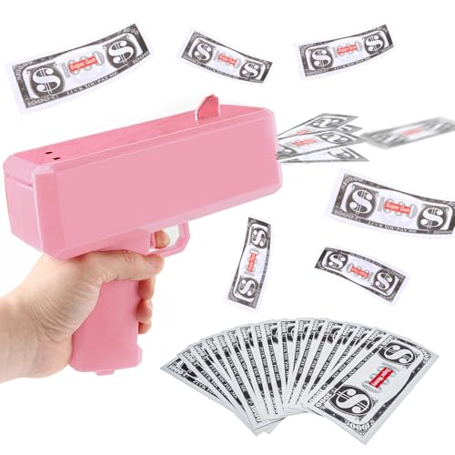 Silkwish Money Gun mit 100 Spielgeld Scheine - Geld Pistole Shooter - Spielzeugpistole Geld für Spielfilme Party sprühen - Requisitenpistole für Schießen Fake Geld - Rosa Silkwish Money Gun mit 100 Spielgeld Scheine - Geld Pistole Shooter - Spielzeugpistole Geld für Spielfilme Party sprühen - Requisitenpistole für Schießen Fake Geld - Rosa von Silkwish