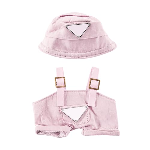 Silkwish Puppenkleidung Set für 17cm Puppe - Puppen Overalls Set für La Puppen, Inkl Rosa Denim Latzhose & Schirmmütze - Modische Puppenkleidung Outfit Silkwish Puppenkleidung Set für 17cm Puppe - Puppen Overalls Set für La Puppen, Inkl Rosa Denim Latzhose & Schirmmütze - Modische Puppenkleidung Outfit von Silkwish