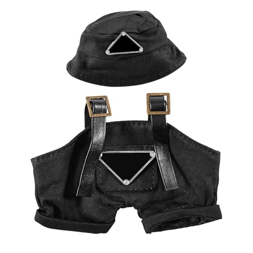 Silkwish Puppenkleidung Set für 17cm Puppe - Puppen Overalls Set für La Puppen, Inkl Schwarze Denim Latzhose & Schirmmütze - Modische Puppenkleidung Silkwish Puppenkleidung Set für 17cm Puppe - Puppen Overalls Set für La Puppen, Inkl Schwarze Denim Latzhose & Schirmmütze - Modische Puppenkleidung von Silkwish